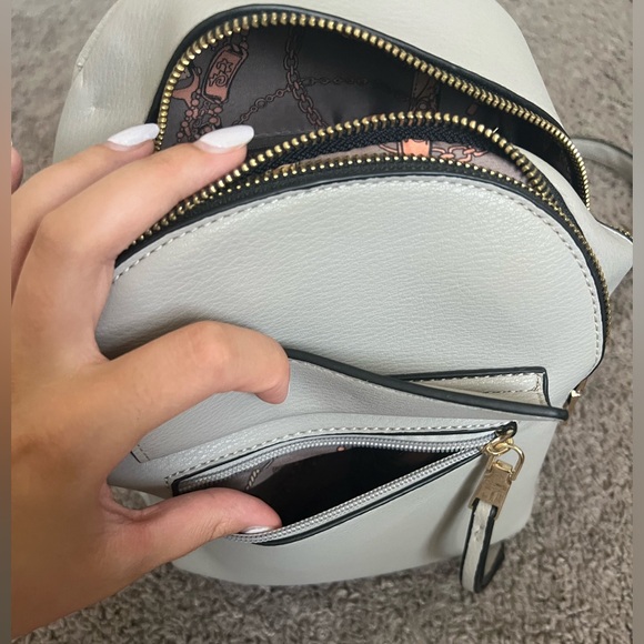 Gray Faux Leather Mini Backpack - Picture 5 of 9